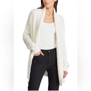 Lauren Ralph Lauren Cable-Knit Shawl Cardigan. Women’s Size S. Worn only once!